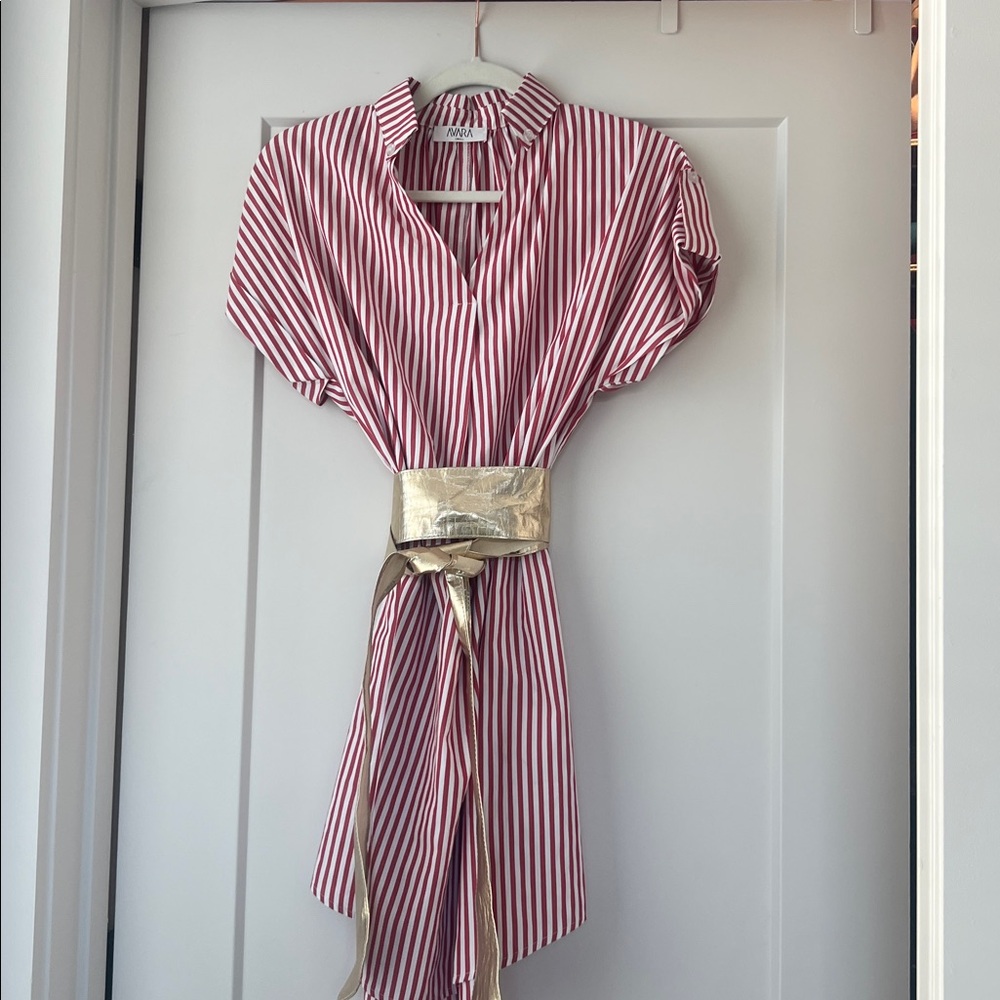 Avara red striped dress small - Picture 3 of 3